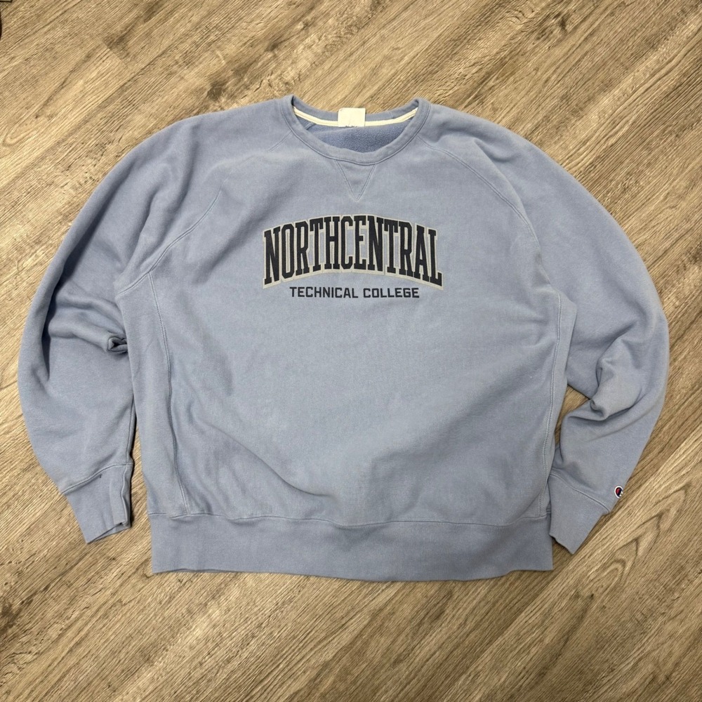 Champion Reverse Weave Northcentral Technical College Sweatshirt Blue Mens 2XL